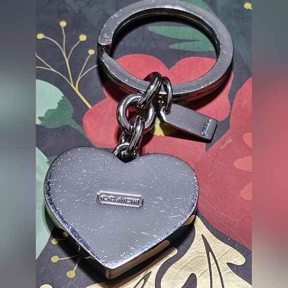 Silver Heart Keychain with Purple and Blue Gems - Picture 5 of 6